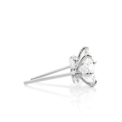 Hidden Halo diamant solitär örhängen