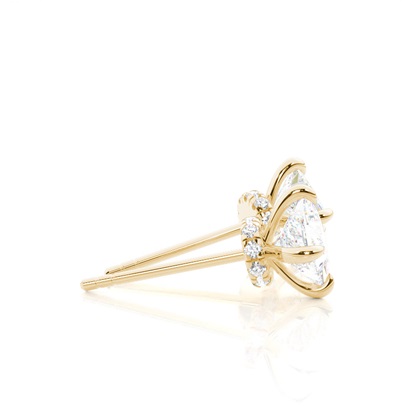 Hidden Halo diamant solitär örhängen