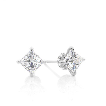 Princess Cut Diamond Earrings 