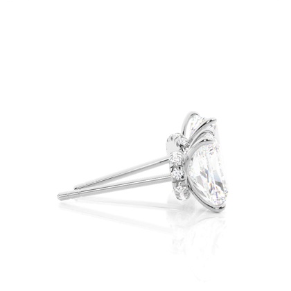 Hidden Halo diamant solitär örhängen