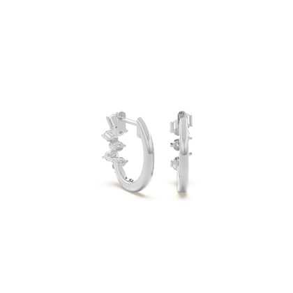 Brillant-Diamant-Ohrringe in Zickzack-Form