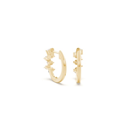 Brillant-Diamant-Ohrringe in Zickzack-Form