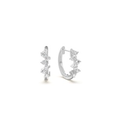 Brillant-Diamant-Ohrringe in Zickzack-Form