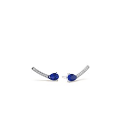 Ohrstecker mit blauem Saphir und Brillanten