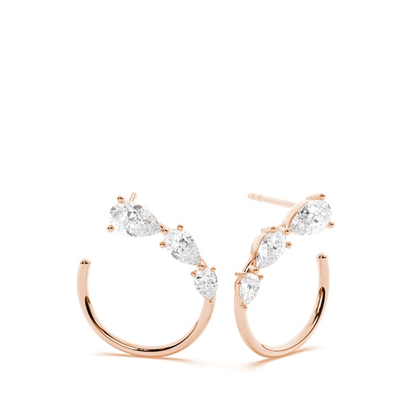 Fancy Cut Pear Diamond Hoops