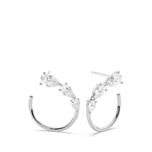 Fancy Cut Pear Diamond Hoops