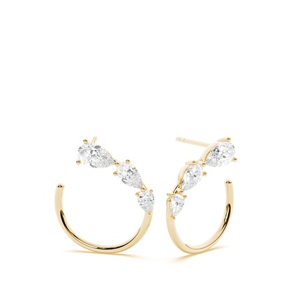 Fancy Cut Pear Diamond Hoops