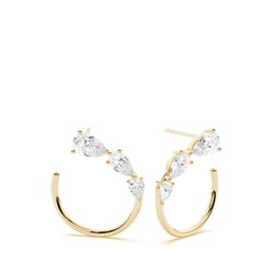 Fancy Cut Pear Diamond Hoops