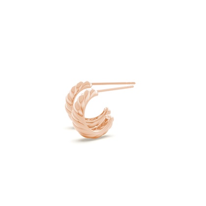 Rose Gold Plain gold Diamond Earrings