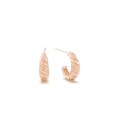 Rose Gold Diamond Hoop Diamond Earrings