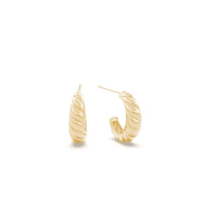 Yellow Gold Diamond Hoop Diamond Earrings