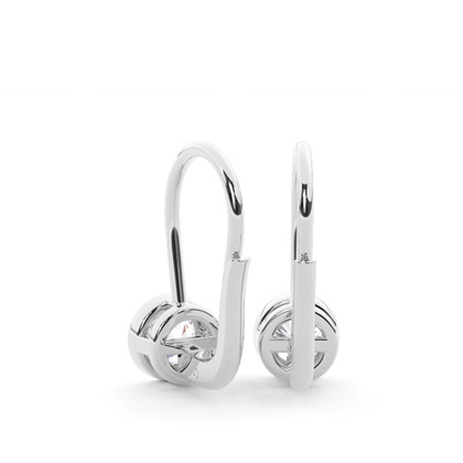 Bezel set Leverback Solitaire Earrings