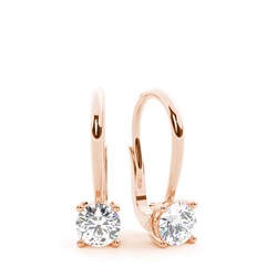Leverback Solitaire Earrings
