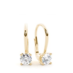 Leverback Solitaire Earrings