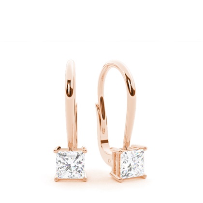 Princess Cut Diamond Earrings 
