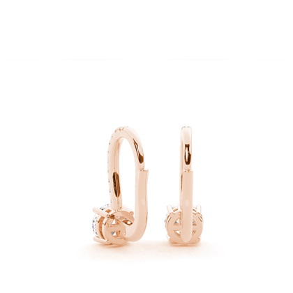 Diamond studded Leverback Solitaire Earrings