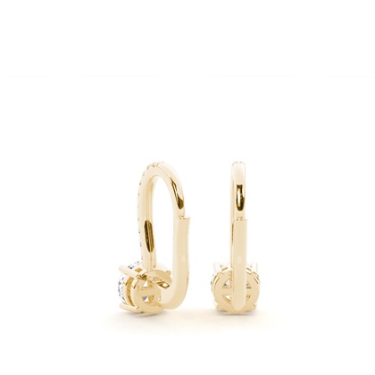 Diamond studded Leverback Solitaire Earrings