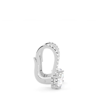 Diamantbesetzte Leverback Solitaire Ohrringe