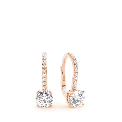 Rose Gold Diamond Hoop Diamond Earrings