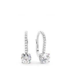 Diamantbesetzte Leverback Solitaire Ohrringe