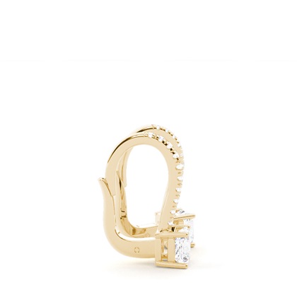 Diamantbesetzte Leverback Solitaire Ohrringe