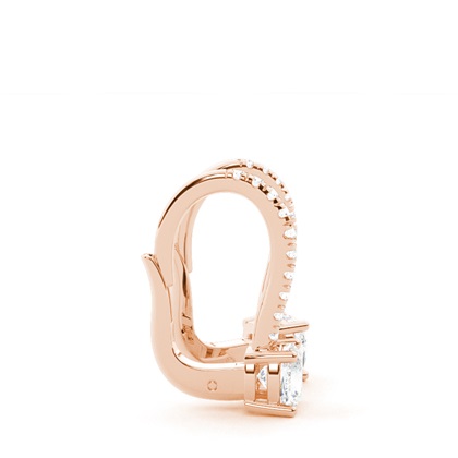 Diamantbesetzte Leverback Solitaire Ohrringe