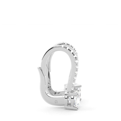 Diamantbesetzte Leverback Solitaire Ohrringe