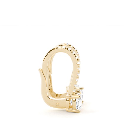 Diamantbesetzte Leverback Solitaire Ohrringe