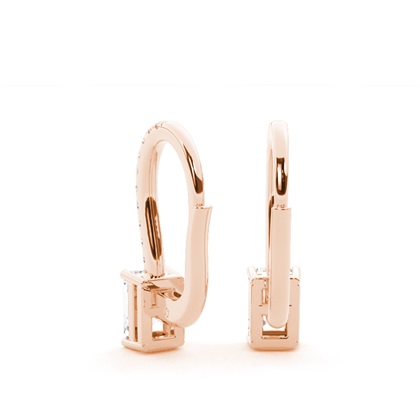 Diamantbesetzte Leverback Solitaire Ohrringe