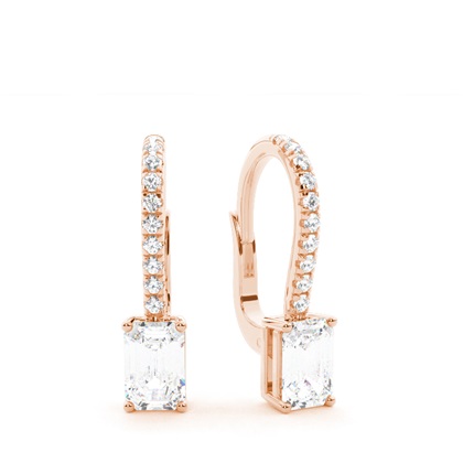 Diamond studded Leverback Solitaire Earrings