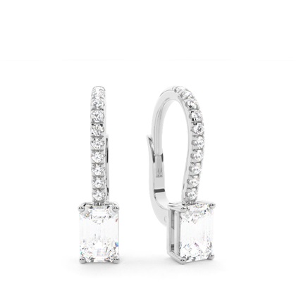 Diamond studded Leverback Solitaire Earrings