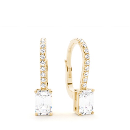 Diamond studded Leverback Solitaire Earrings
