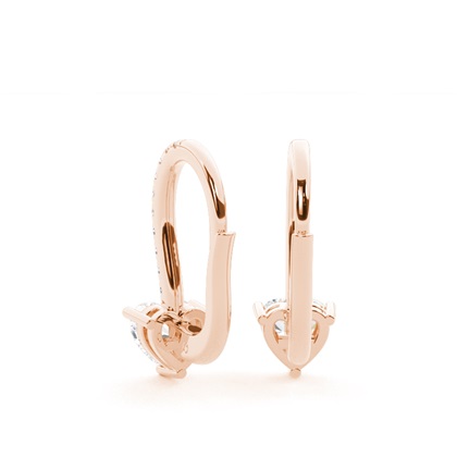 Diamantbesetzte Leverback Solitaire Ohrringe