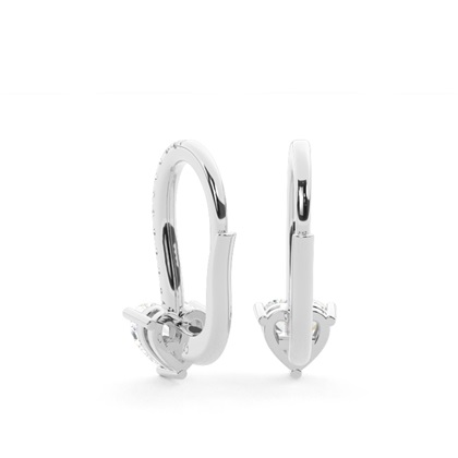 Diamantbesetzte Leverback Solitaire Ohrringe