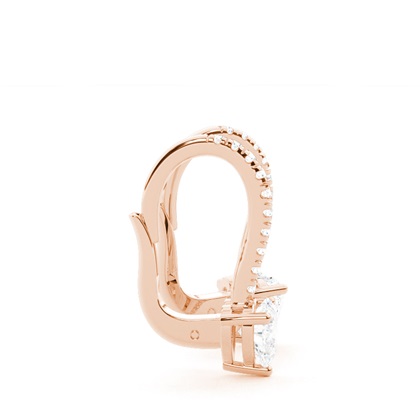 Diamantbesetzte Leverback Solitaire Ohrringe