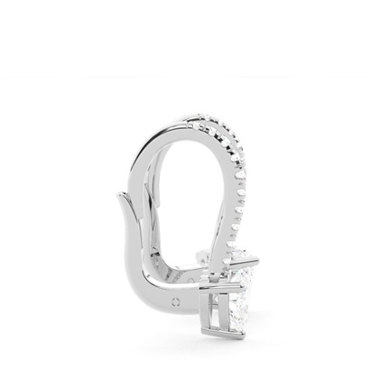 Diamantbesetzte Leverback Solitaire Ohrringe