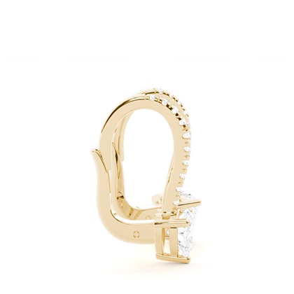 Diamantbesetzte Leverback Solitaire Ohrringe