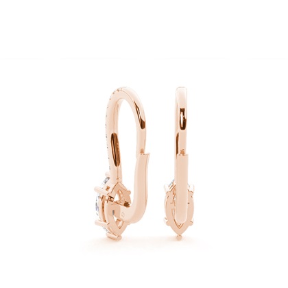 Diamantbesetzte Leverback Solitaire Ohrringe