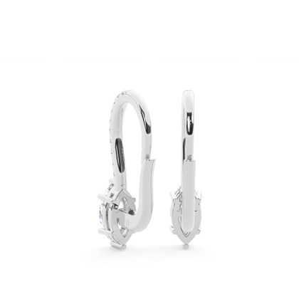 Diamantbesetzte Leverback Solitaire Ohrringe