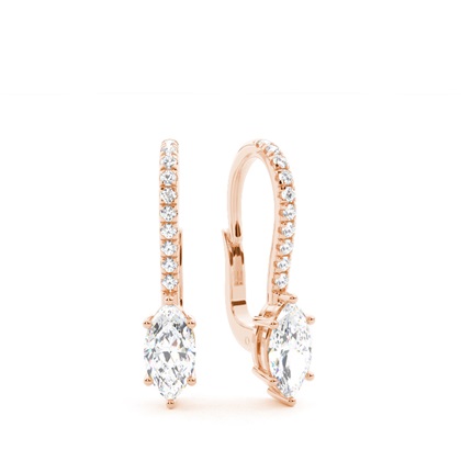 Diamond studded Leverback Solitaire Earrings