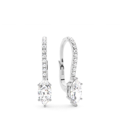 Diamond studded Leverback Solitaire Earrings