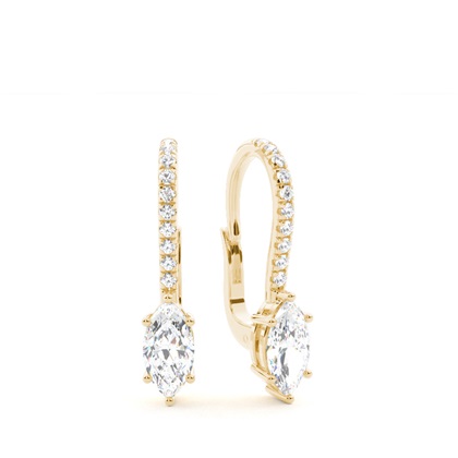 Diamond studded Leverback Solitaire Earrings