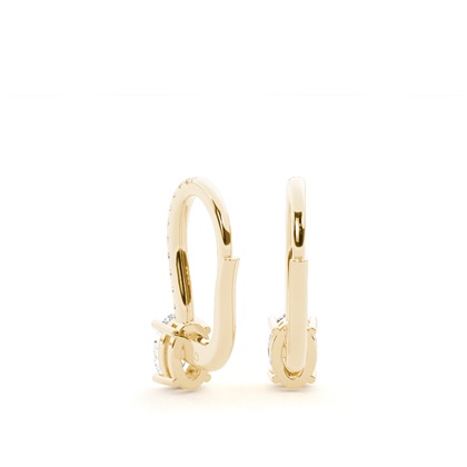 Diamantbesetzte Leverback Solitaire Ohrringe