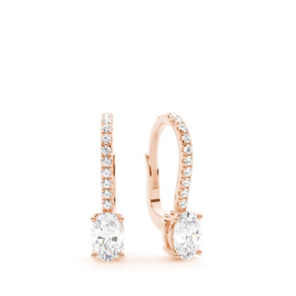 Diamond studded Leverback Solitaire Earrings