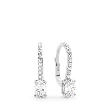 Oval Diamond Earrings