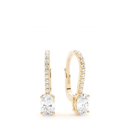 Diamond studded Leverback Solitaire Earrings