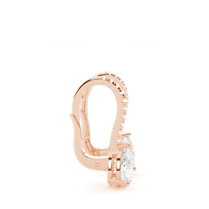 Diamantbesetzte Leverback Solitaire Ohrringe