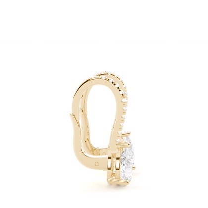 Diamantbesetzte Leverback Solitaire Ohrringe