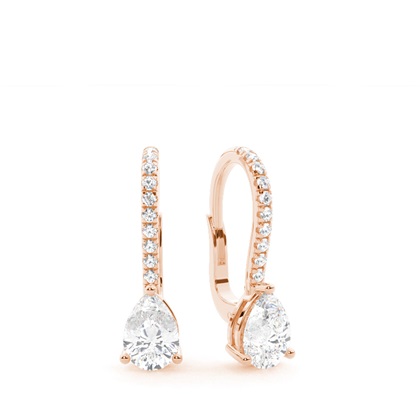 Diamond studded Leverback Solitaire Earrings