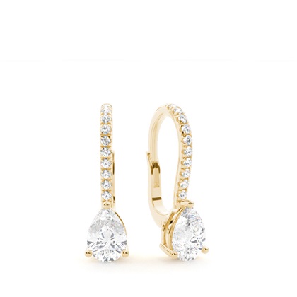 Diamond studded Leverback Solitaire Earrings